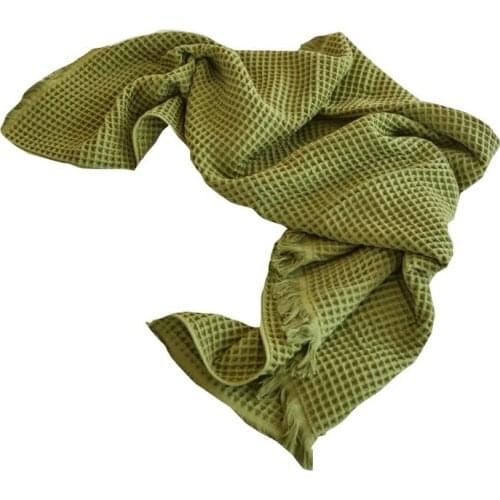 Pure Cotton Waffle Cover Blanket Solid Color Tassel Edge Yarn-dyed Jacquard Light Soft Blanket Simple