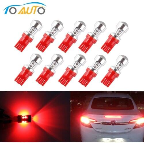 10 PCS T10 Red Canbus OBC Error Free Bulbs Interior Emitter LED DRL 194 W5W Car lamps External 10-SMD 3030 12V Auto Lights