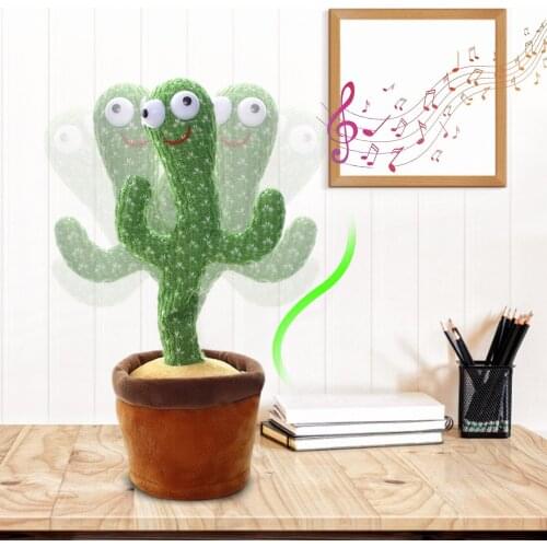 32cm Childhood Cactus Early EducationToy Electronic Shake Cactus Dancing &120 songs toys Creative Cactus Kids Talking Friends