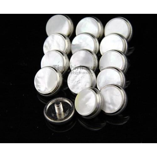 5set=15 pcs trumpet finger button pearl set real abalone shell flashing/pearl