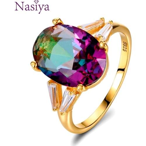 925 sterling silver ring ladies color tourmaline ring oval fashion party wedding valentine gift