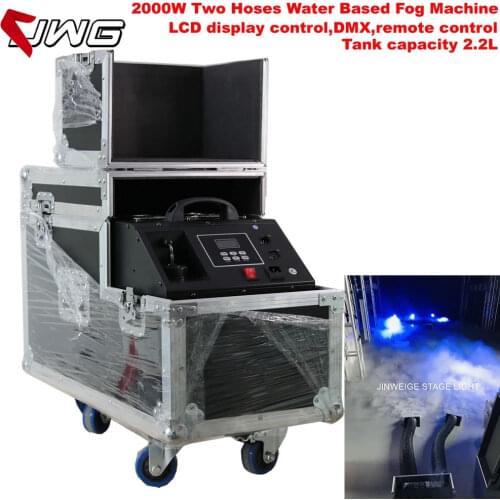 Free Shipping Good Effect 2000W Water Base Fog Machine Water Mist Low Fog Smoke Machine With Two Hose And Two Outlet