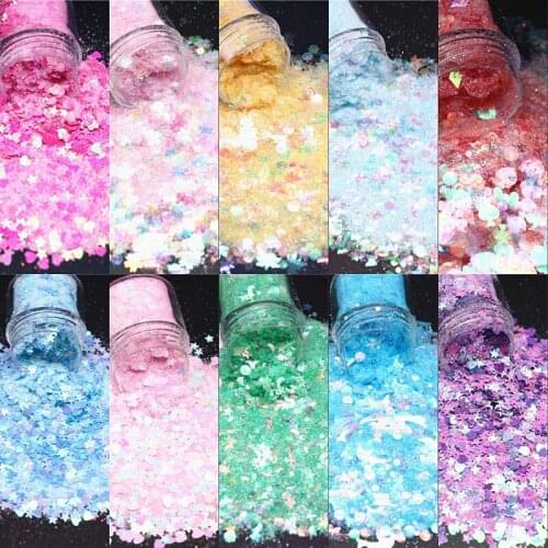 10ml/jar Summer Nail Art Sequins Glitter Powder Manicure Spangles Sparkles Sequin DIY Chrome for Nails Paillettes Decorations