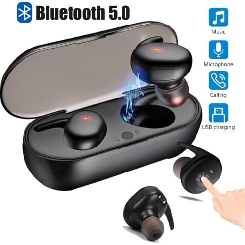 Bluetooth 5.0 Earbuds True Wireless Headset Deep Bass Twins Earphone Charging Box Noise Cancelling Sports Earbud Headphone