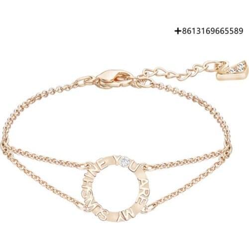 HERO Original Copy High Quality 1:1 SWA Circle Double Plated Rose Gold Bracelet With Logo Envelope