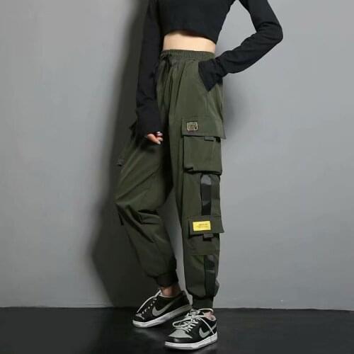 Fashion Womens Pants Trend Harajuku Jogger Pants Sweatpants Women Casual Streetwear Women Clothing Elastic Waist Cargo Pants
