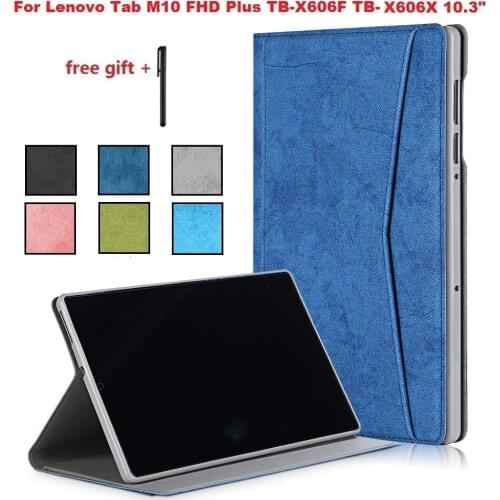 Case for Lenovo Tab M10 FHD Plus TB-X606F TB-X606X 10.3" Tablet Cover Auto-sleep Cover for Lenovo X606 Case Front Support Pocket