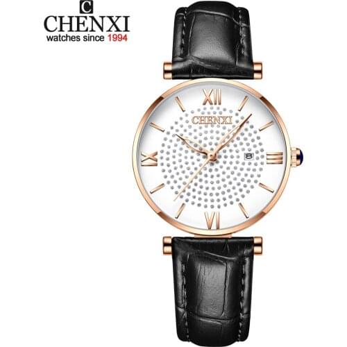CHENXI New Women Fashion Watches Top Luxury Brand Waterproof Rose Gold Ladies Quartz Wrist Watch Calendar Clock Relogio Feminino