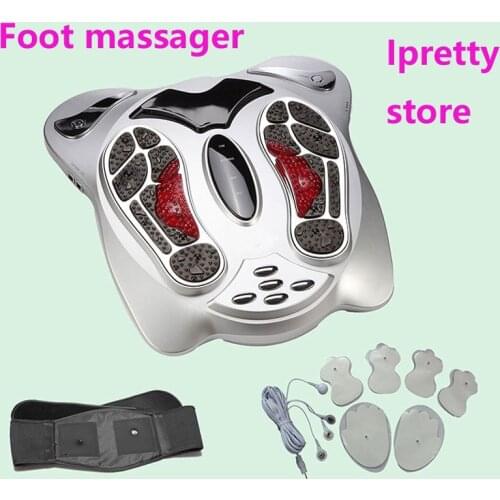 Electro Foot Massager Far Infrared EMS Pressure Points Foot Massage Machine Reflexology Feet Care Body Slimming Belt 8 EMS Pads