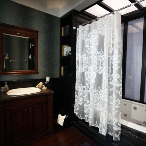 Hot Sale European Eva Shower Curtain Transparent PEva Waterproofing Foreign Trade Stamp Hotel Shower Curtain Bathroom Curtain