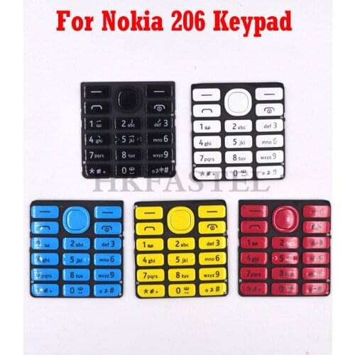 For Nokia 206 Mobile phone new housing keypad For 206 Dual Sim RM-872 replacement keyboard