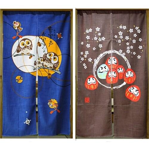 Customized Accept) Korea/Japan/China Sushi Restaurant Kitchen Hanging Split Curtain-Luck Owl (85x150cm)