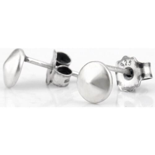 Exquisite 925 Sterling Silver Minimalist Stud Earrings Small Cone Shape For Lovely Women Girls Fashion Jewelry