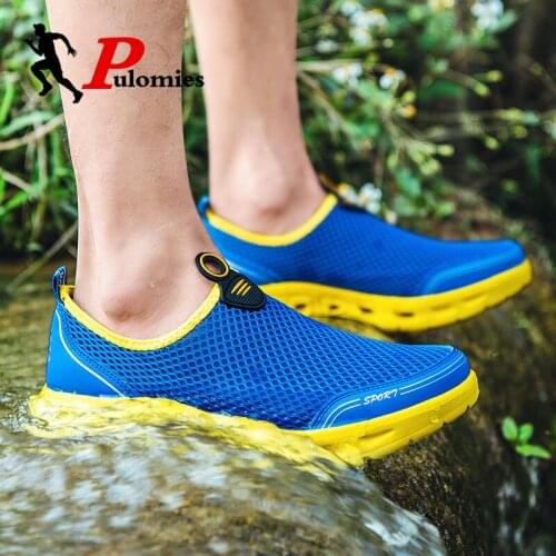 Men Wading Shoes Casual Outdoor Sports Water Quick-Dry Shoes Summer Breathable Beach Fishing Net Water Shoes Seaside Sneakers