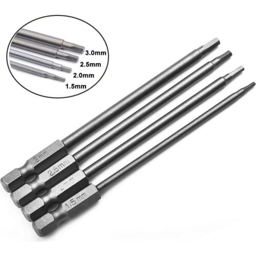 Magnetic Bit Holders 1/4" Hex Shank Magnetic Head Screw Driver Screwdriver Drill Bit Long Extension Bar Tools 1.5/2.0/2.5/3.0mm