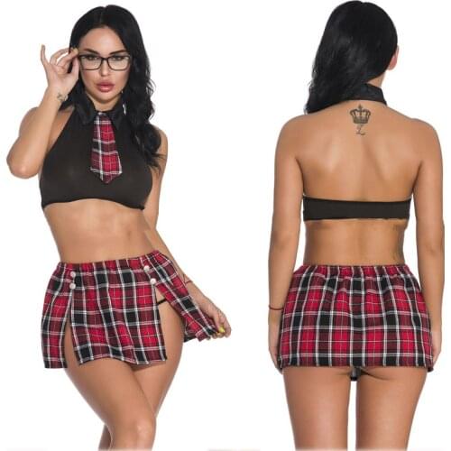 Top Fashion Womens Sexy Split Student Uniforms Temptation Factory Direct Sales European And American Erotic Lingerie