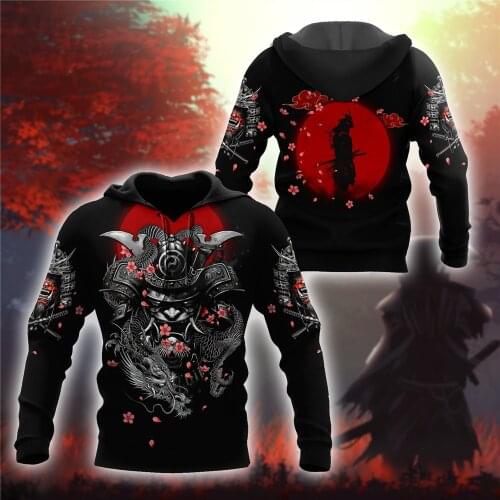 CLOOCL Fashion Japanese Sakura Samurai Men Hoodie 3D Print Long Sleeve Sweatshirt Unisex Hip Hop Streetwear Zipper Tops Coat