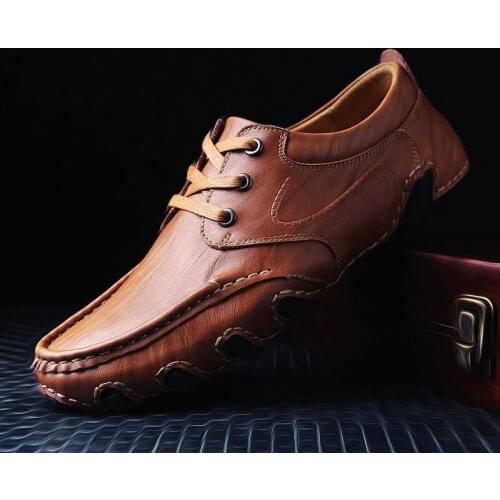 Casual Men Shoes Leather Comfortable Shoes Men Soft Leather Loafers Men Shoes Breathable Flats Shoe Sneakers Men