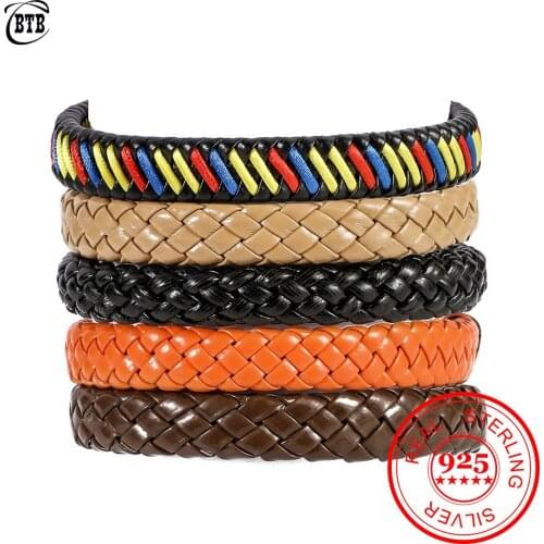 Men Jewelry Buddha Bracelets Black Braided Leather Rope Bracelet Brown Safety Buckle Bracelet Punk Men Wrist Band Pulsera Hombre