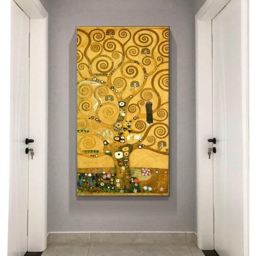 Gustav Klimt Tree Of Life Wall Art Canvas Prints Life Tree Famous Painting Replica Gustav Klimt Canvas Painting For Living Room