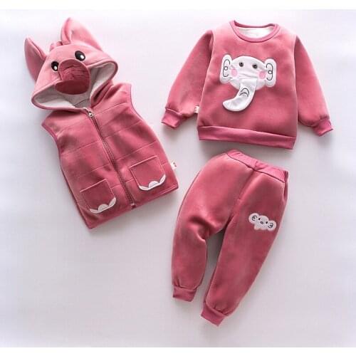 New, boys, girls and children aged 1 to 4 fall three-piece suit, warm and comfortable suit