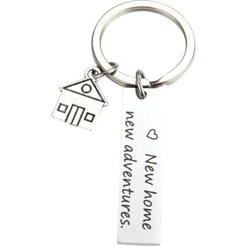 New Home New Adventures Keychain House Keys Keyring Moving Together First Home Funny Key Chains Housewarming Gift for Her or Him