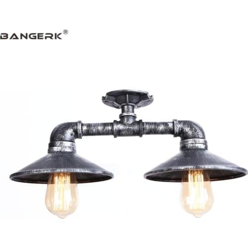 Edison Loft Decor Retro Ceiling Light LED Lamps Industrial Iron Water Pipe Ceiling Lights Fixtures Home Lighting Luminarias