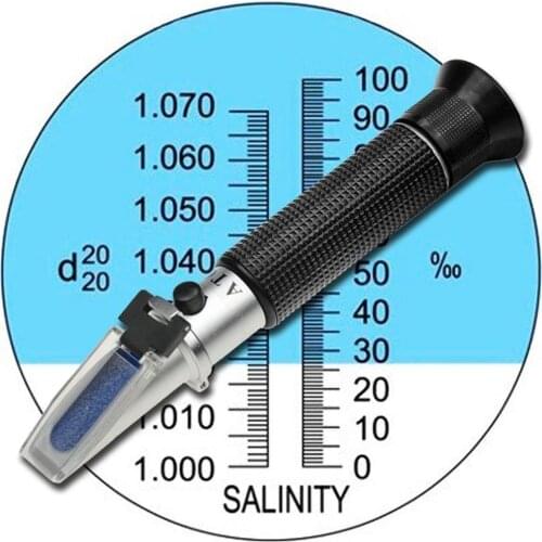 Salinity Refractometer ATC Handheld 0-10% Water Salt Concentration Tester High Precision Hydrometer Mariculture Salinometer