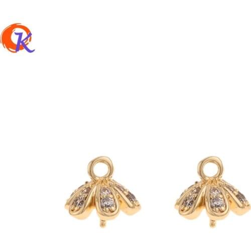 Cordial Design 20Pcs 8*8MM Jewelry Accessories/CZ Charms/Genuine Gold Plating/Hand Made/DIY Making/Jewelry Findings Components