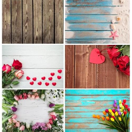 SHENGYONGBAO Art fabric Photography Backdrops Prop Christmas Flower Wooden Planks Theme Photography Background 200901MB-04