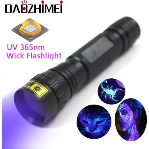 Super UV Flashlight Black Light 365nm LED Violet light Flashlight for Camping Urine Detector for Cats,Pet Stains Scorpions