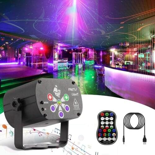 6/8 Holes Mini LED Stage Light RGB UV Party Light USB Rechargeable DJ Disco Strobe Stage Lights For Home Wedding Christmas KTV