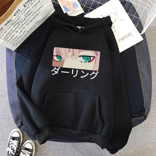 Darling In The Franxx hoodie Anime Harajuku Zero TWO Beautiful Girl Print Unisex Streetwear Loose Hip Hop Warm Hooded Sweatshirt