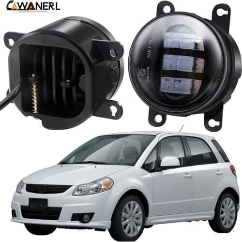 Fog Light Assembly For Suzuki SX4 (EY, GY) 2006-2014 Car H11 Front Bumper LED Fog Lamp DRL White Amber 30W 6000LM 12V