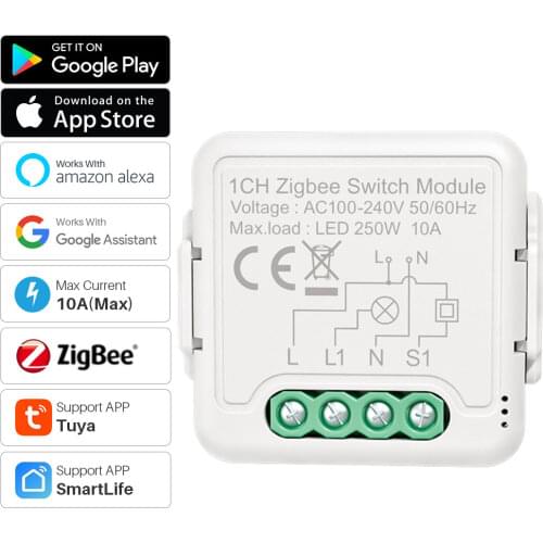 1Gang Tuya Smart Zigbee Switch DIY Module Smart Home Automation Module Smartlife App Voice Control Works With Alexa Google Home