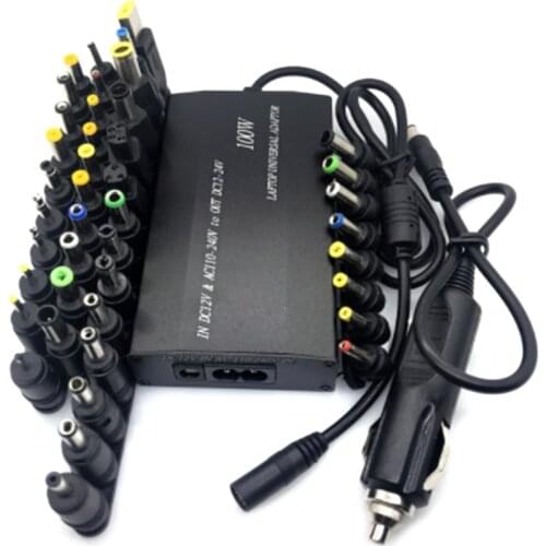 Universal 5V-24V AC Power Adapter Adjustable Car Home Charger USB5V Power Supply 100W 5A Laptop with 34Pcs DC Connector