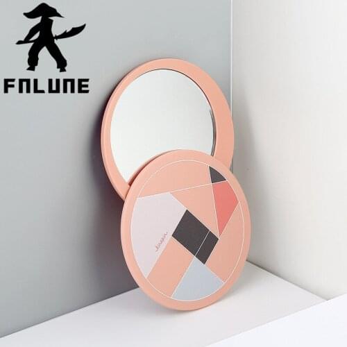 FnLune Rotating cute 5color matching Mini Makeup Compact Pocket Floral Mirror Portable Make Up Mirror Women Cosmetic Mirror Gift