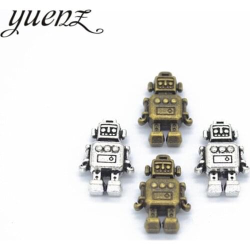 YuenZ 8pcs 2 color Antique Silver color robot Charms Pendant DIY Handmade Jewelry Accessories 18*11mm I122