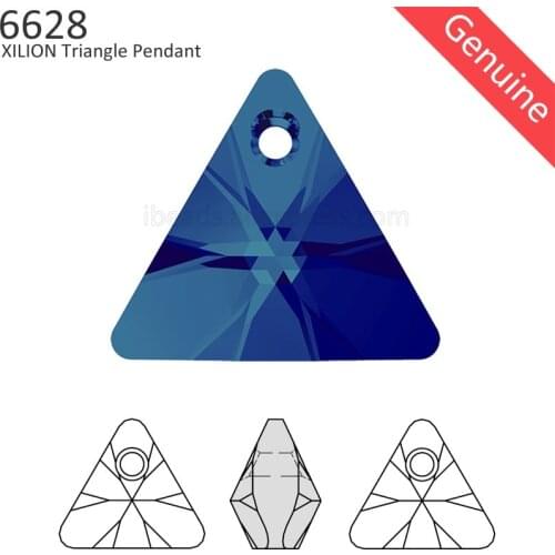 1 piece) 100% Original Crystal from Swarovski 6628 XILION Triangle pendant from Austria rhinestone beads for DIY jewelry making