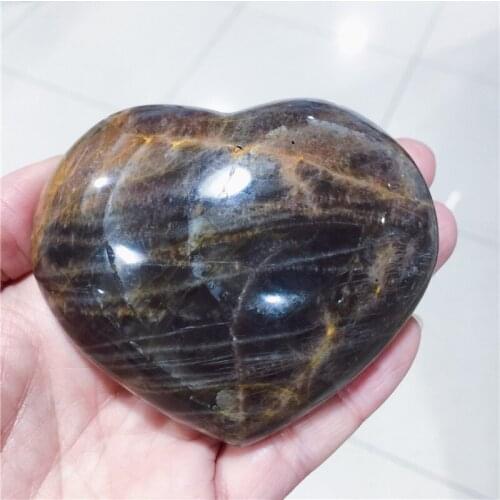 1PC Beautiful Big Natural Gray Moonstone Heart Crystal Stone Hand Made Carved Fashion Love Gifts