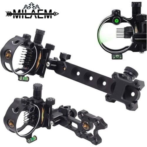 1 Pc Bow Sight for Compound Bow Target 7 Pins Adjustable Aluminum Alloy Bow Sight Bow and Arrow Hunting Shooting Accessories