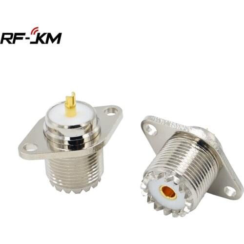 1Pcs SL16 UHF SO239 female 2 hole Female Jack with rhombic flange soldering panel RF connector socket female antenna connector