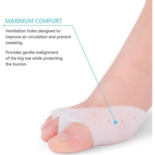 2Pcs Bunion Corrector Hallux Valgus Protector Pain Relief Hammer Toe Separator with Forefoot Care Pads Foot Care Tool