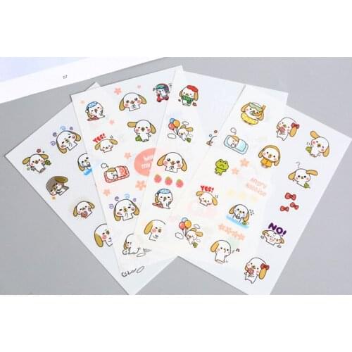 4pcs Lovely rabbits diary pvc sticker Organizer Calendar Diary Book Planner Scrapbook Decoration Diary Sticker papeleria