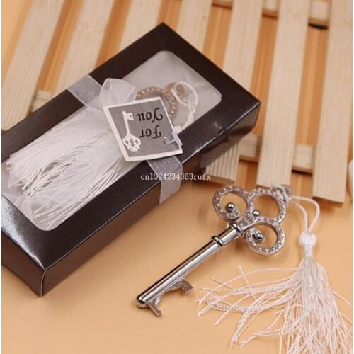 50pcs Key Shaped Bottle Openers in Gift Package Party Favors Wine Beer Bottle Openers Wedding Gift Giveaways for Guests