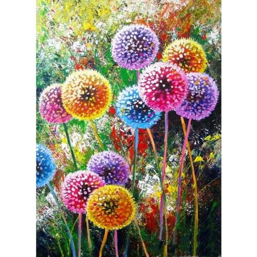 5D Diamond Painting Colored Dandelion Oil Painting Diamond Mosaic Diy Full Round Embroidery Cross Stitch Rhinestone Home Decor