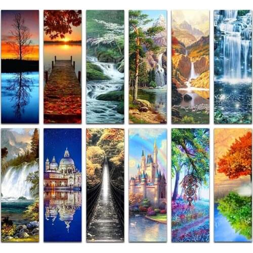 5D DIY Diamond painting Cross stitch scenery River Full Square Diamond mosaic landscape Full Round Diamond embroidery waterfall