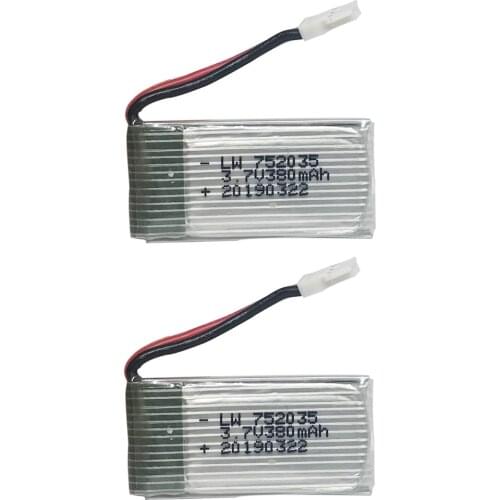 Lipo battery for Hubsan X4 H107 H107L H107D JD385 JD388 3.7V 380mah battery for RC helicopter toy part 752035 Wholesale 3.7 V