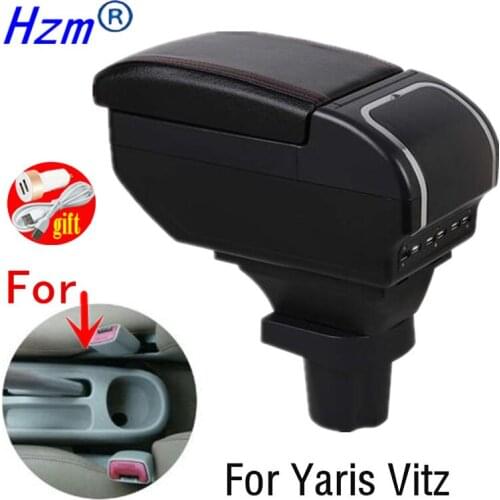 Car Arm Rest Storage Box For Toyota Yaris Vitz 1998-2005 Hatchback Centre Console Storage Box Rotatable Armrest
