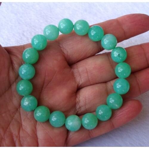 Free Shipping Natural Australian Chrysoprase Round Beads Stretch Bracelet Women Jewelry Accessories Weddings Parties Gift